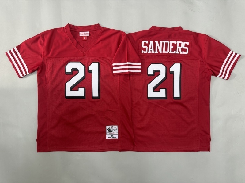 Youth San Francisco 49ers #21 Sanders Red Throwback Limited Nike NFL Jersey 02